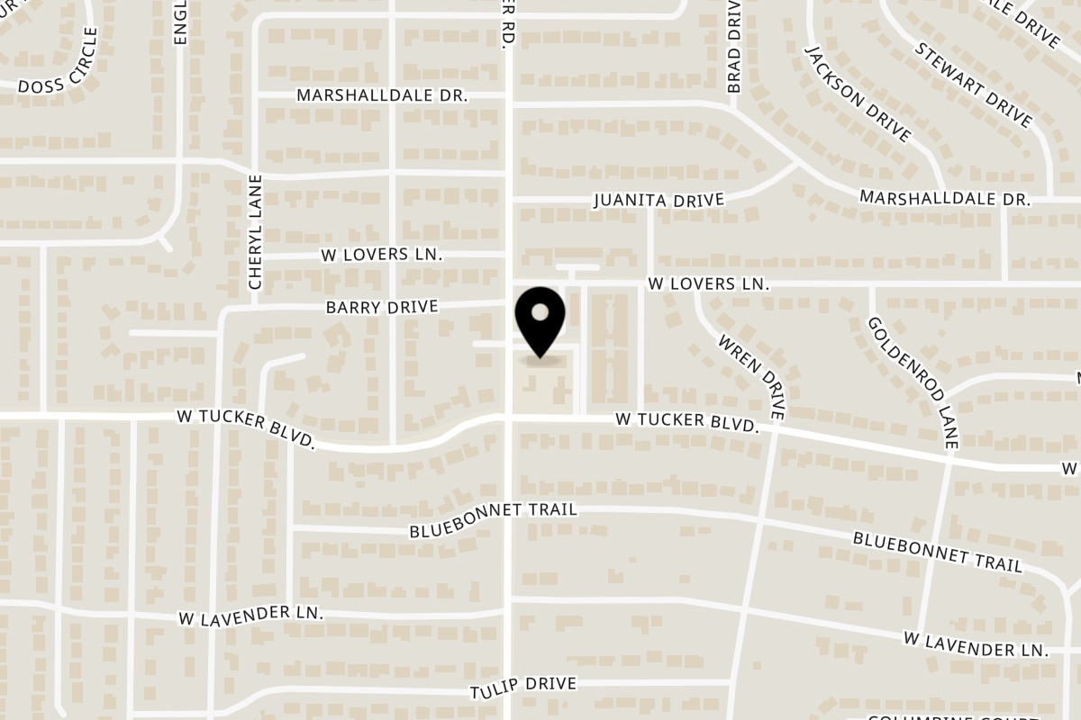 Map showing the location of BEAUX BOUDIN on 1821 S Fielder Rd in Arlington